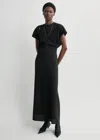 Totême Slouch Waist Crinkled Dress Black In Black