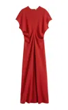 Totême Slouch Waist Wool Dress In Red