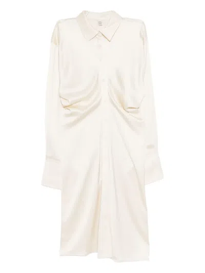 Totême Slouched Shirt Dress In Neutral