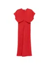 Totême Slouch Waist Gathered Wool-crepe Maxi Dress In Red