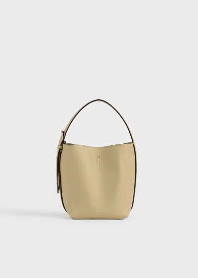 Totême Small Belted Grained-leather Tote Cashew In Red