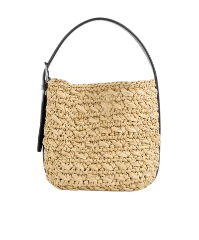 Totême Belted Small Paper Tote Bag In Neutral