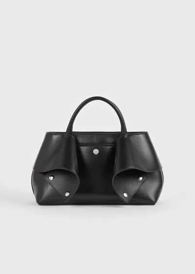 Totême Small Mercer Leather Tote Black/red