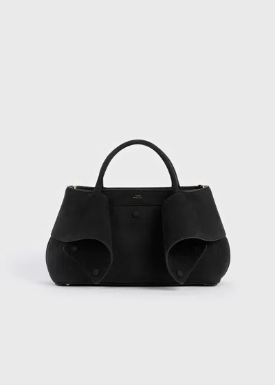 Totême Mercer Small Nubuck Leather Tote Bag In Black