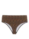 Totême Abstract-print Shirred Bikini Bottoms In Black