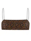 Totême Abstract-print Shirred Bikini Top In Black