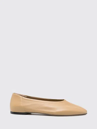Totême Toteme Smooth Leather Round-toe Ballet Flats With Leather Sole In Neutral