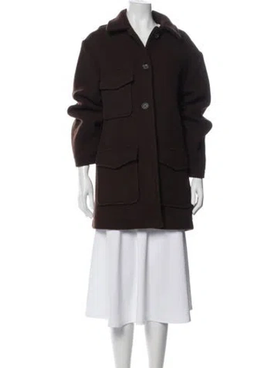 Pre-owned Totême Soft Belted Wool Jacket Wool Coat In Brown