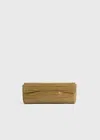 Totême Soft Croco-embossed T-clutch Biscuit In Brown