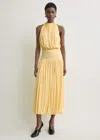 Totême Soft Gathered Halter Midi Bubble Dress In Gold