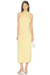 Totême Soft Gathered Halter Midi Bubble Dress In Yellow