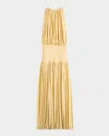 Totême Soft Gathered Halter Midi Bubble Dress In Gold