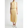 Totême Soft Gathered Halter Midi Bubble Dress In Multi