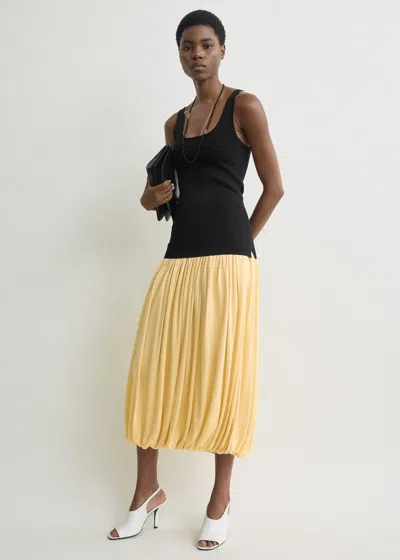 Totême Soft Gathered Skirt Champagne In Gold