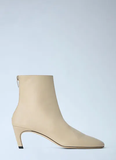 Totême Soft Nappa Ankle Boots In Cream