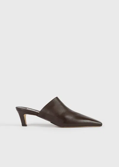 Totême Soft Nappa Mules Bark In Burgundy