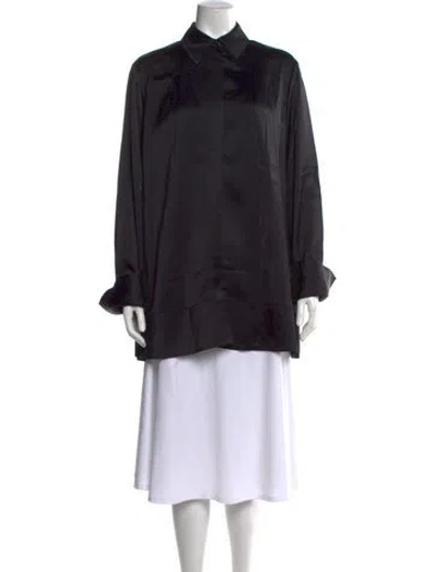 Pre-owned Totême Soft Tuxedo Shirt Long Sleeve Button-up Top In Black