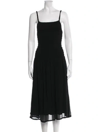 Pre-owned Totême Spaghetti Strap Smock Dress Midi Length Dress In Black