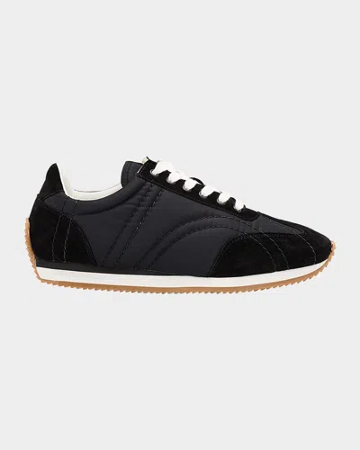 Totême Sport Monogram Quilted Low-top Sneakers In Black