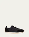 Totême Toteme Flex Quilted Suede Sneakers In Black