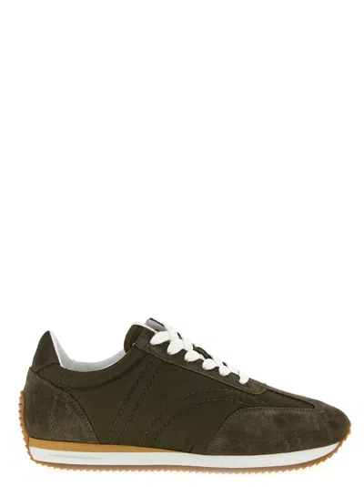 Totême Toteme Sport Suede-trim Sneaker In Animal Print