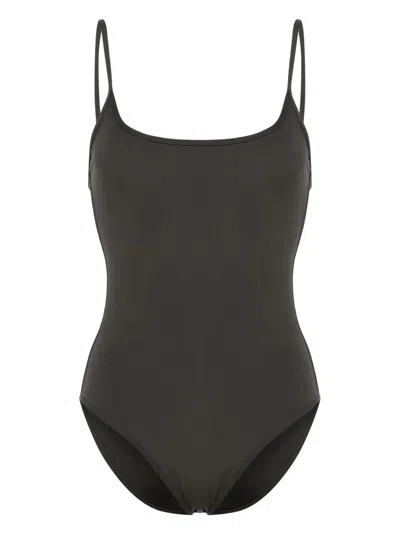Totême Square-neck High-cut Swimsuit In Grey