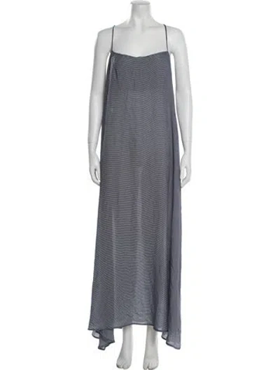 Pre-owned Totême Square Neckline Long Dress In Blue