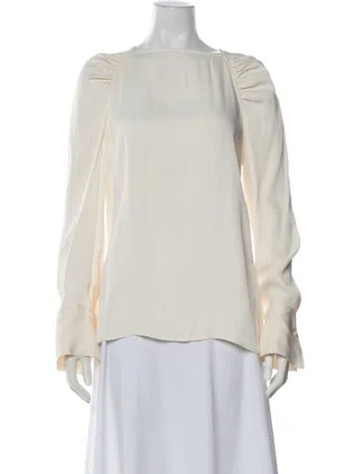 Pre-owned Totême Square Neckline Long Sleeve Blouse In Neutral