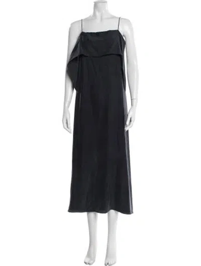 Pre-owned Totême Square Neckline Midi Length Dress In Blue