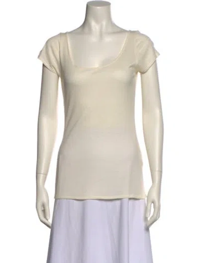 Pre-owned Totême Square Neckline Short Sleeve T-shirt In Neutral