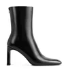 Totême Toteme 80 Glossed Leather Mid-calf Boots In Black