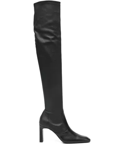 TOTÊME SQUARE-TOE LEATHER BOOTS