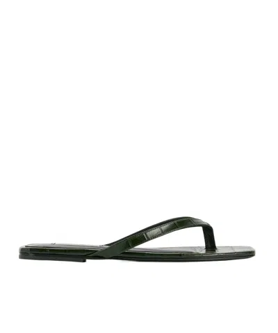 Totême Square-toe Flat Slippers In Green