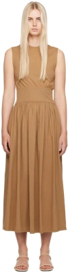 Totême Ssense Exclusive Brown Tee Midi Dress In 033 Camel