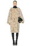 Totême Womens Black White Stracciatella Shearling Coat In Neutral
