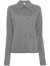 Totême Womens Relaxed-fit Buttoned-cuffs Cashmere Cardigan Dark Grey Melange Xs In 灰色