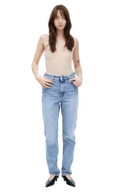 Totême Straight Cotton Jeans In Blue