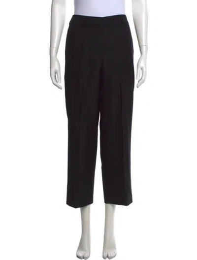 Pre-owned Totême Straight Cropped Trousers Straight Leg Pants In Black