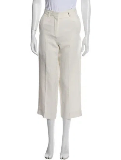 Pre-owned Totême Straight Cropped Trousers Wide Leg Pants In Neutral