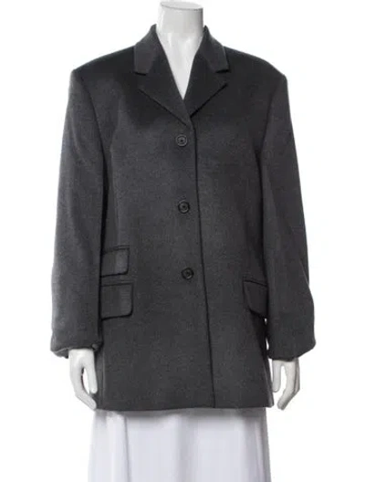 Pre-owned Totême Straight Jacket Wool Blazer In Grey