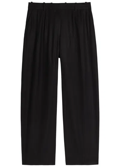 Totême Toteme Straight-leg Flannel Trousers In Black