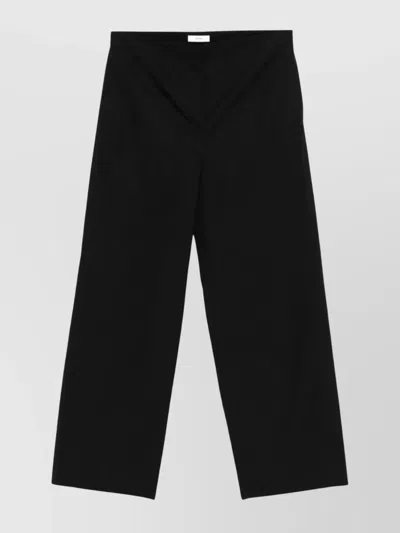 Totême Straight Leg Trousers Twisted Seams In Black