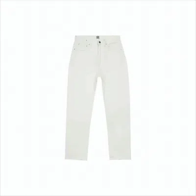 Totême Straight-leg White Denim Pants With High Waist