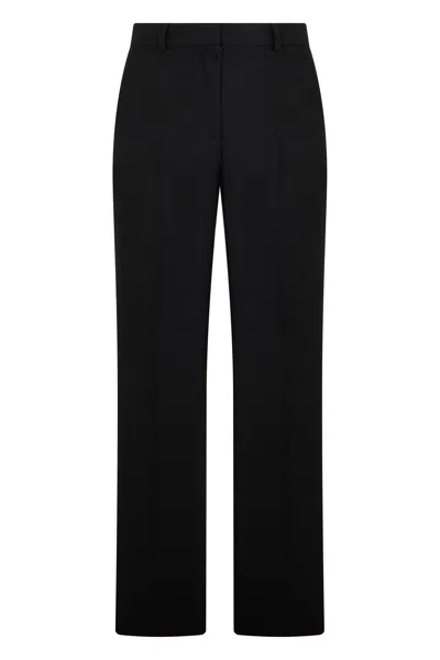 Totême Straight Pants In Wool-blend Fabric In Black