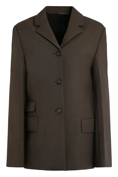 Totême Straight Single-breasted Blazer In Brown