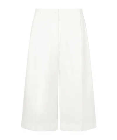 Totême Cropped Pleated Organic Cotton And Lyocell-blend Straight-leg Pants In White