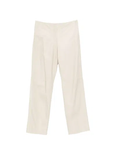 Totême Straight-leg Leather Trousers In Neutral