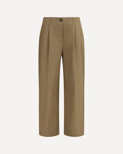 Totême Straight-leg Trousers In Organic Cotton In Brown