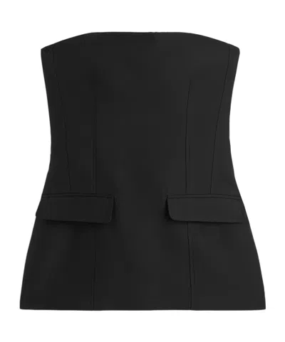 Totême Strapless Crepe Pocket Top Black