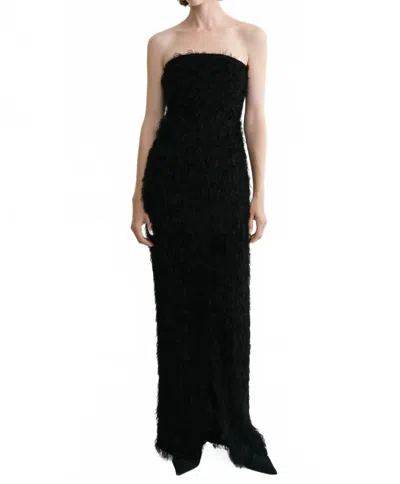 TOTÊME STRAPLESS FIL COUPÉ DRESS IN BLACK